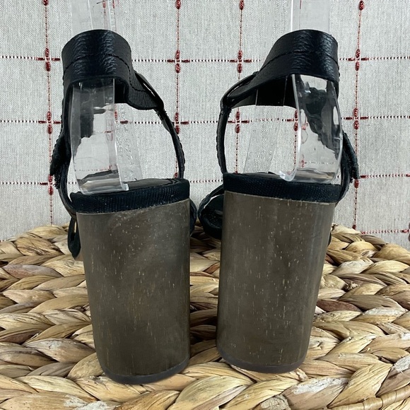 Splendid “Miller” Heeled Sandals Black Leather Block Heel Strappy Shoe Sz 6 - Picture 5 of 9